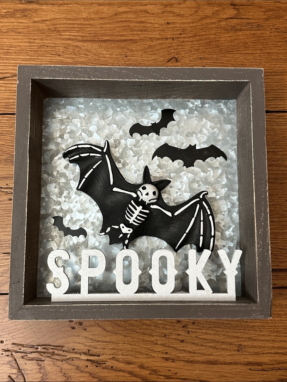 Spooky Black Bat Shadow Box Wall Decor